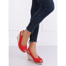 Sandales compensées rouges R132P Rouge 1