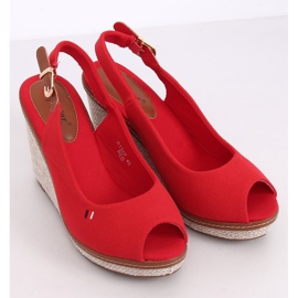 Sandales compensées rouges R132P Rouge 2