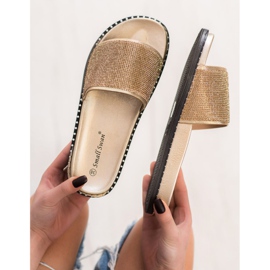 SHELOVET Pantoufles à la mode avec zircone cubique jaune 1