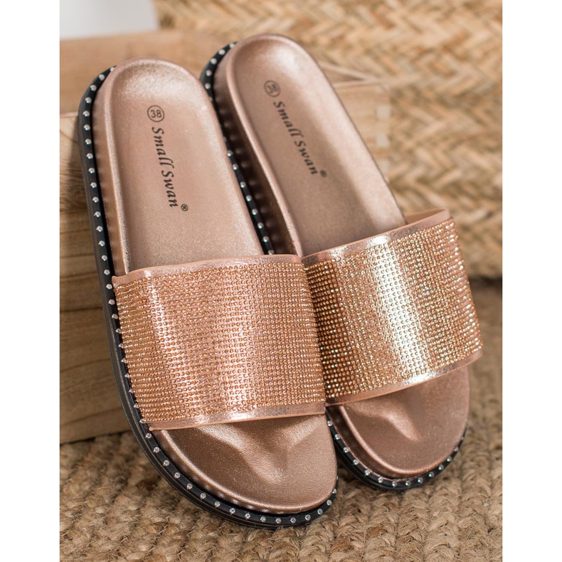 SHELOVET Pantoufles à la mode avec zircone cubique jaune 2