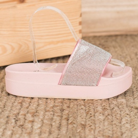 SHELOVET Pantoufles Sur La Plateforme rose 1