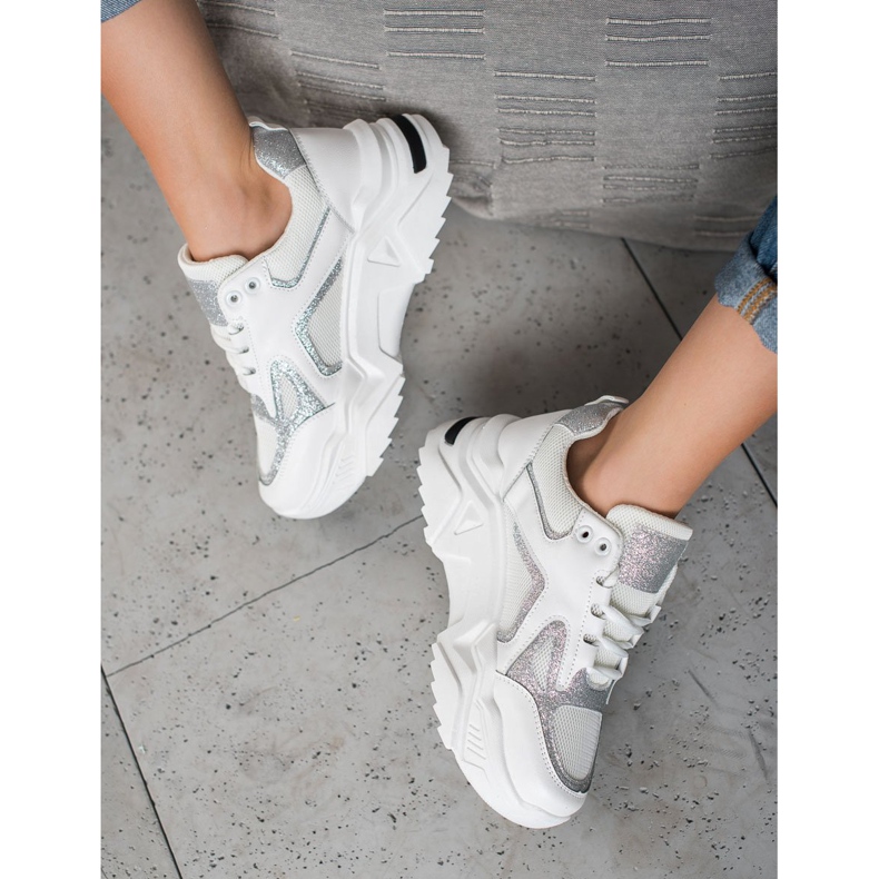 Seastar Baskets à la mode avec des paillettes blanche multicolore 1