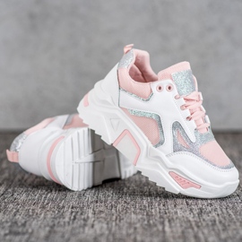 Seastar Baskets à la mode avec des paillettes blanc rose 1