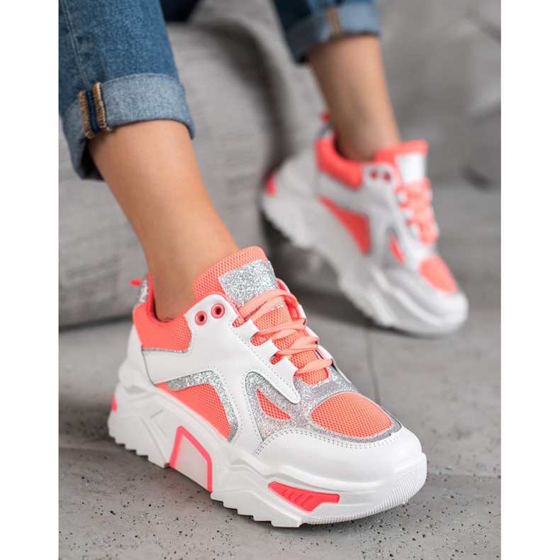 Seastar Baskets à la mode avec des paillettes blanc orange 2