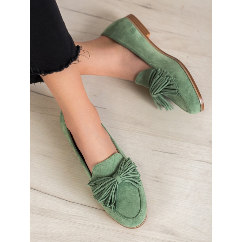 Seastar Chaussures en daim à franges vert 1
