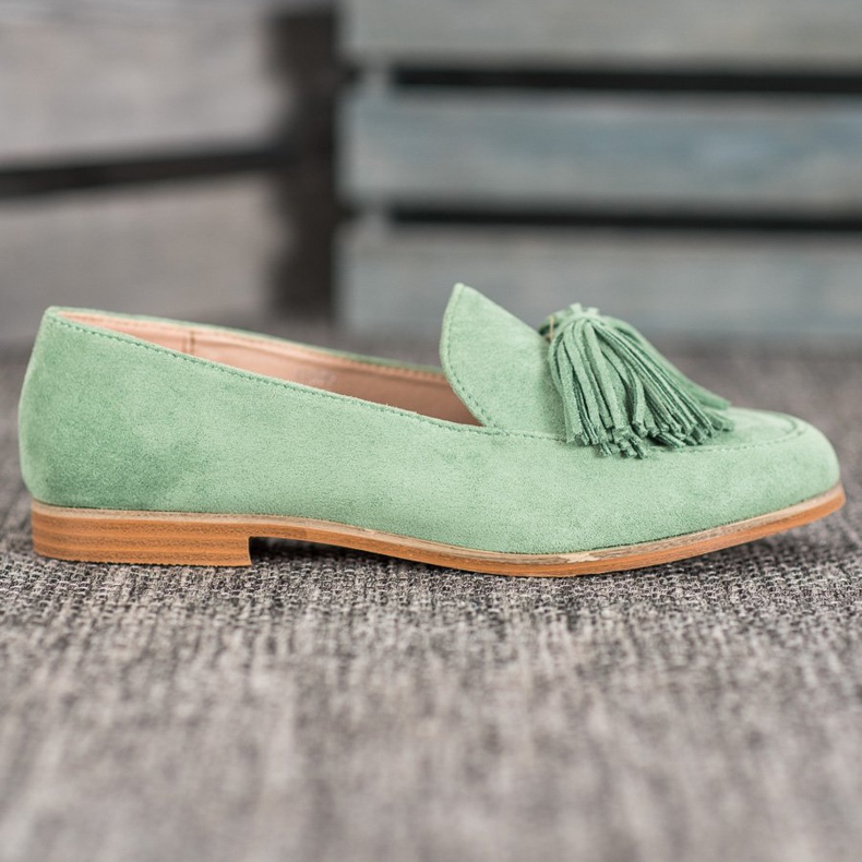 Seastar Chaussures en daim à franges vert 2