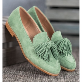 Seastar Chaussures en daim à franges vert 4