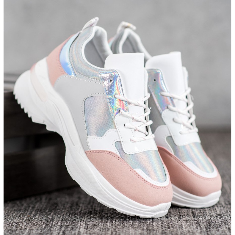 SHELOVET Baskets confortables sur la plate-forme blanche multicolore 1