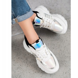 SHELOVET Baskets en cuir écologique à la mode blanc noir multicolore 1