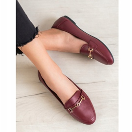 Clowse Chaussures élégantes en cuir écologique rouge 1