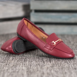 Clowse Chaussures élégantes en cuir écologique rouge 2