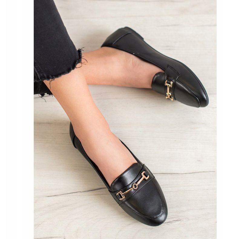 Clowse Chaussures élégantes en cuir écologique noir 2