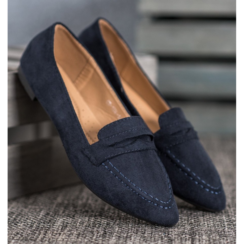 Best Shoes Mocassins En Daim En Spitz bleu marin bleu 1