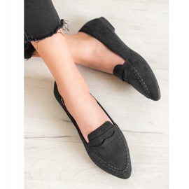 Best Shoes Mocassins En Daim En Spitz noir 1