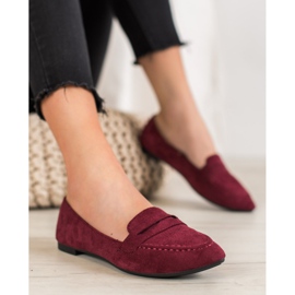Best Shoes Mocassins En Daim En Spitz rouge 4