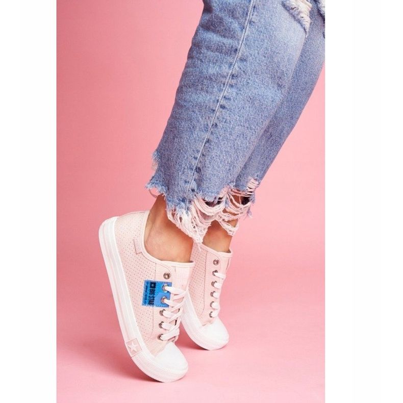 Baskets ajourées pour femmes roses Big StarFF274033 1