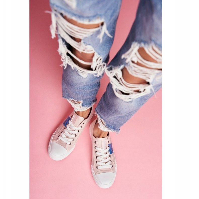 Baskets ajourées pour femmes roses Big StarFF274033 2