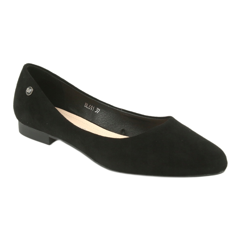 Ballerines en daim noir Sergio Leone BL611 1
