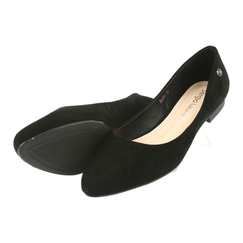 Ballerines en daim noir Sergio Leone BL611 le noir 5