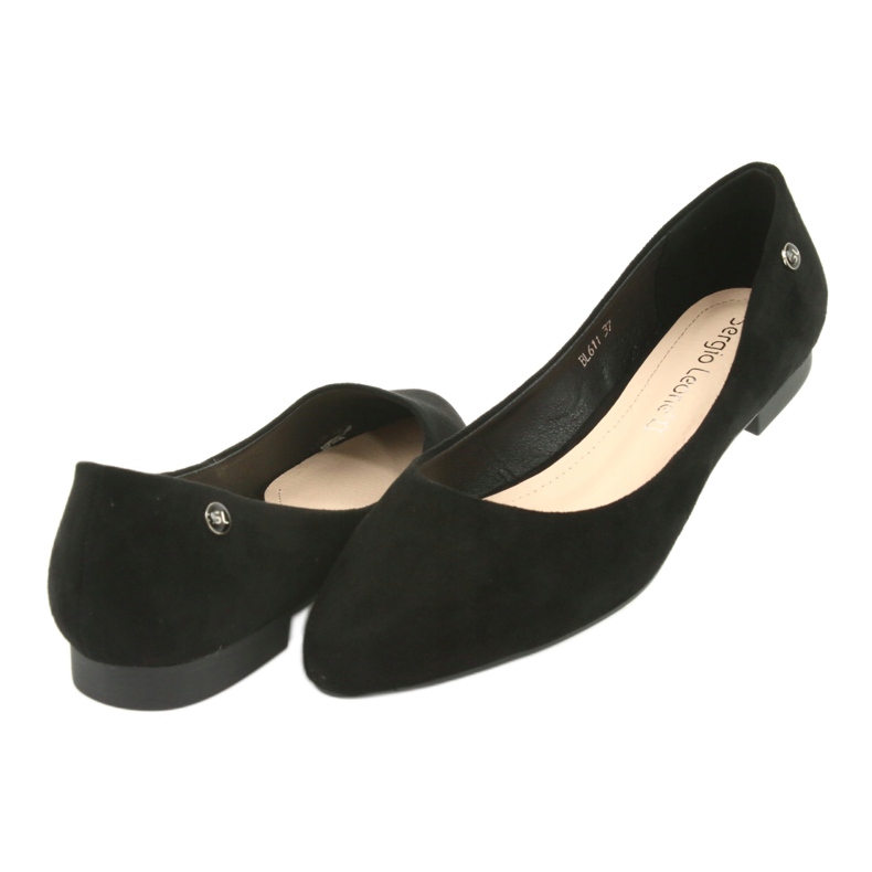 Ballerines en daim noir Sergio Leone BL611 le noir 4
