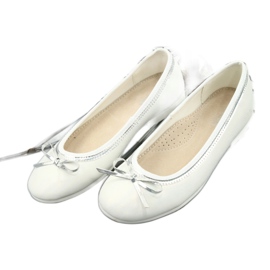 Ballerines avec un nœud blanc perle American Club GC29/19 blanche multicolore 2