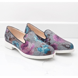 Chaussures de jazz florales noires classiques ZQ630-1 multicolore 2