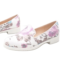 Chaussures de jazz blanches classiques avec des fleurs ZQ630-3 multicolore 2