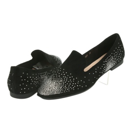 Sergio Leone Ballerines féminines avec zircons noirs 601 le noir 4