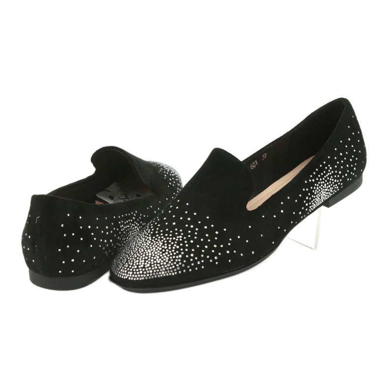 Sergio Leone Ballerines féminines avec zircons noirs 601 4