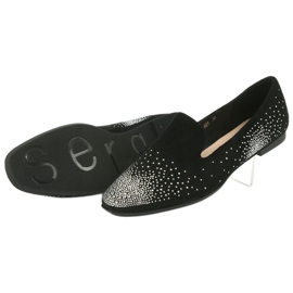 Sergio Leone Ballerines féminines avec zircons noirs 601 5