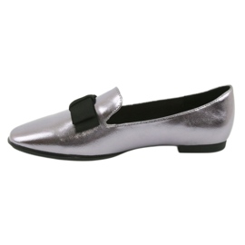 Sergio Leone Ballerines féminines métalliques avec un arc en argent 600 2 Sergio Leone Ballerines féminines métalliques avec un arc en argent 600 2