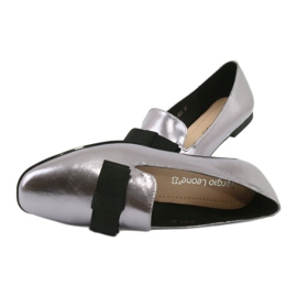 Sergio Leone Ballerines féminines métalliques avec un arc en argent 600 6 Sergio Leone Ballerines féminines métalliques avec un arc en argent 600 6