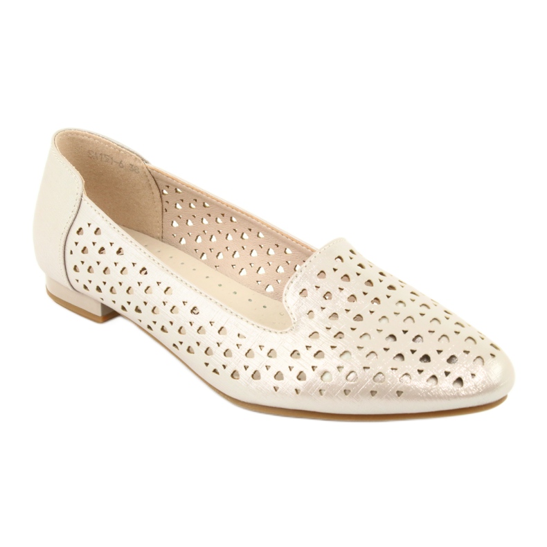 M.Daszyński Lords ballerines dorées Daszyński SA151 brun gris 1