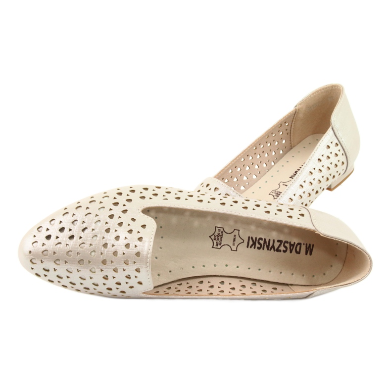M.Daszyński Lords ballerines dorées Daszyński SA151 brun gris 5