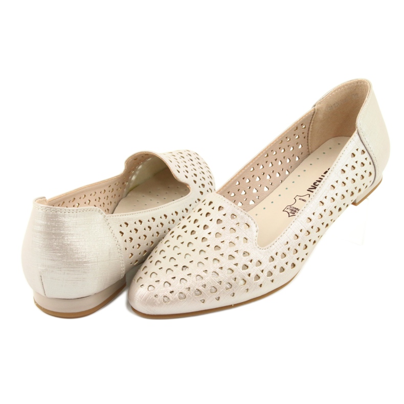 M.Daszyński Lords ballerines dorées Daszyński SA151 brun gris 4