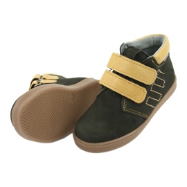 Bottes en cuir avec velcro Mazurek 1341 noir multicolore jaune 5