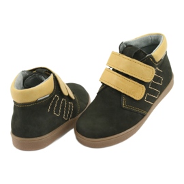 Bottes en cuir avec velcro Mazurek 1341 noir multicolore jaune 4