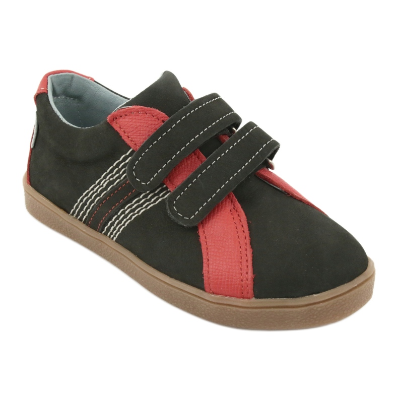 Mazurek 1235 Chaussures garçons avec velcro noir / rouge 1