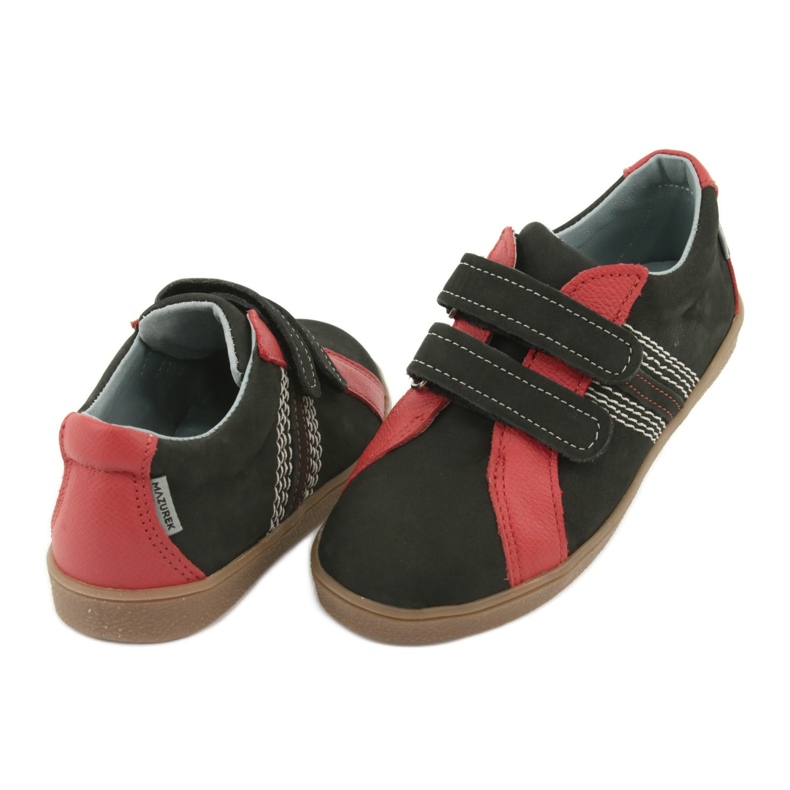 Mazurek 1235 Chaussures garçons avec velcro noir / rouge le noir 5