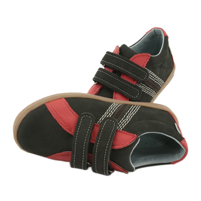 Mazurek 1235 Chaussures garçons avec velcro noir / rouge le noir 6