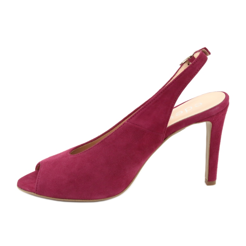 Edeo Sandales en cuir pour femmes sur le talon bordeaux rouge 2