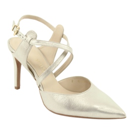 Anis Sandales en cuir féminines Gold Platinum Stripes 4771 d'or 1