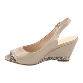 Sandales capuccino dorées Sergio Leone 777 beige brun d'or 2
