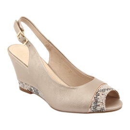 Sandales capuccino dorées Sergio Leone 777 beige brun 1