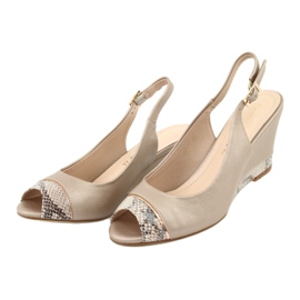 Sandales capuccino dorées Sergio Leone 777 beige brun 3