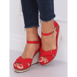 Sandales compensées rouges R133P Rouge 1