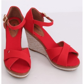 Sandales compensées rouges R133P Rouge 2
