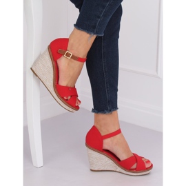 Sandales compensées rouges R133P Rouge 3