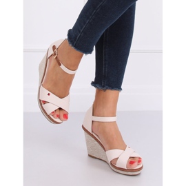 Sandales compensées beiges R133P Beige 3