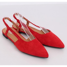 Ballerines rouges à talons ouverts YJ335 Rouge 2